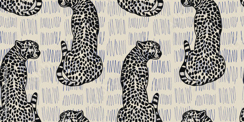 Vector animal print. Seamless leopard pattern design for fabric and textile, packaging, web and social media design
