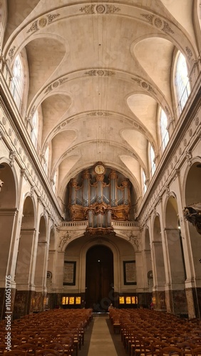 Принти на полотні Nef et Grand Orgue de l'église Saint-Roch