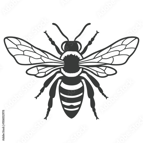 Bee vector silhouette