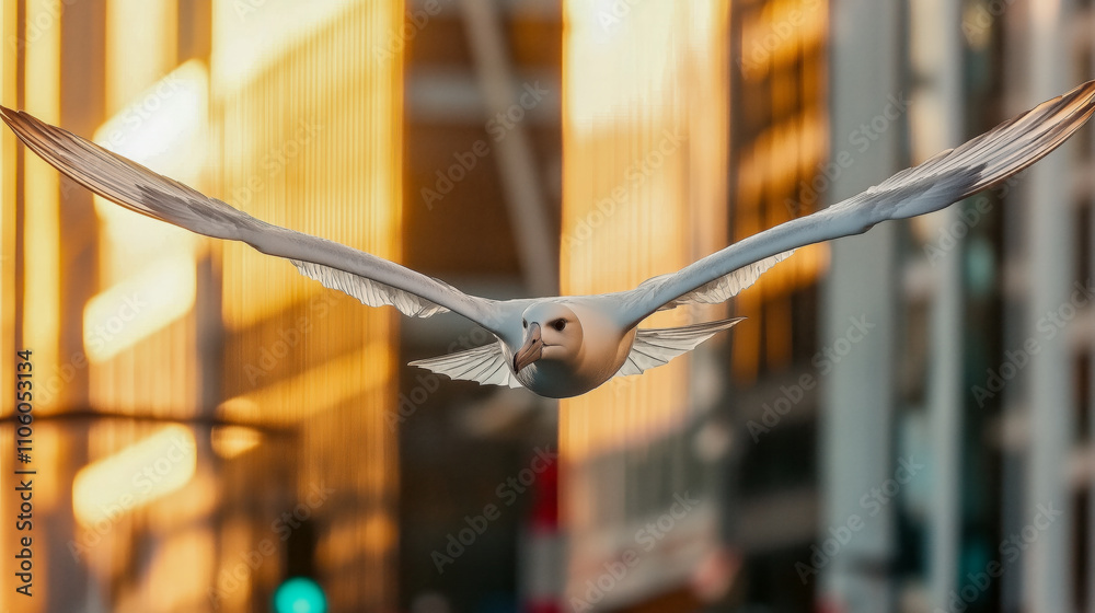 A stunning photograph capturing a bird soaring gracefully, framed by a vibrant cityscape. The golden light enhances the beauty of nature amidst urban life. A stunning photograph capturing a bird soaring gracefully, framed by a vibrant cityscape. The golden light enhances the beauty of nature amidst urban life.