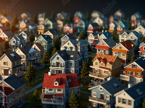 Financing and amortization of real estate loans in 3D rendering.