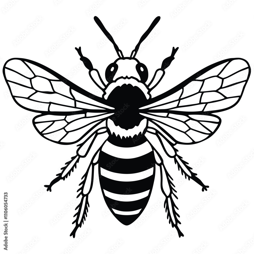 Bee vector silhouette