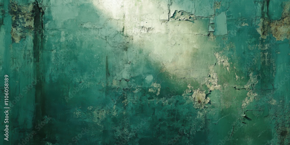Obraz premium This green textured background features a soft light effect, creating a moody and atmospheric ambiance suitable for various design projects and artistic expressions.