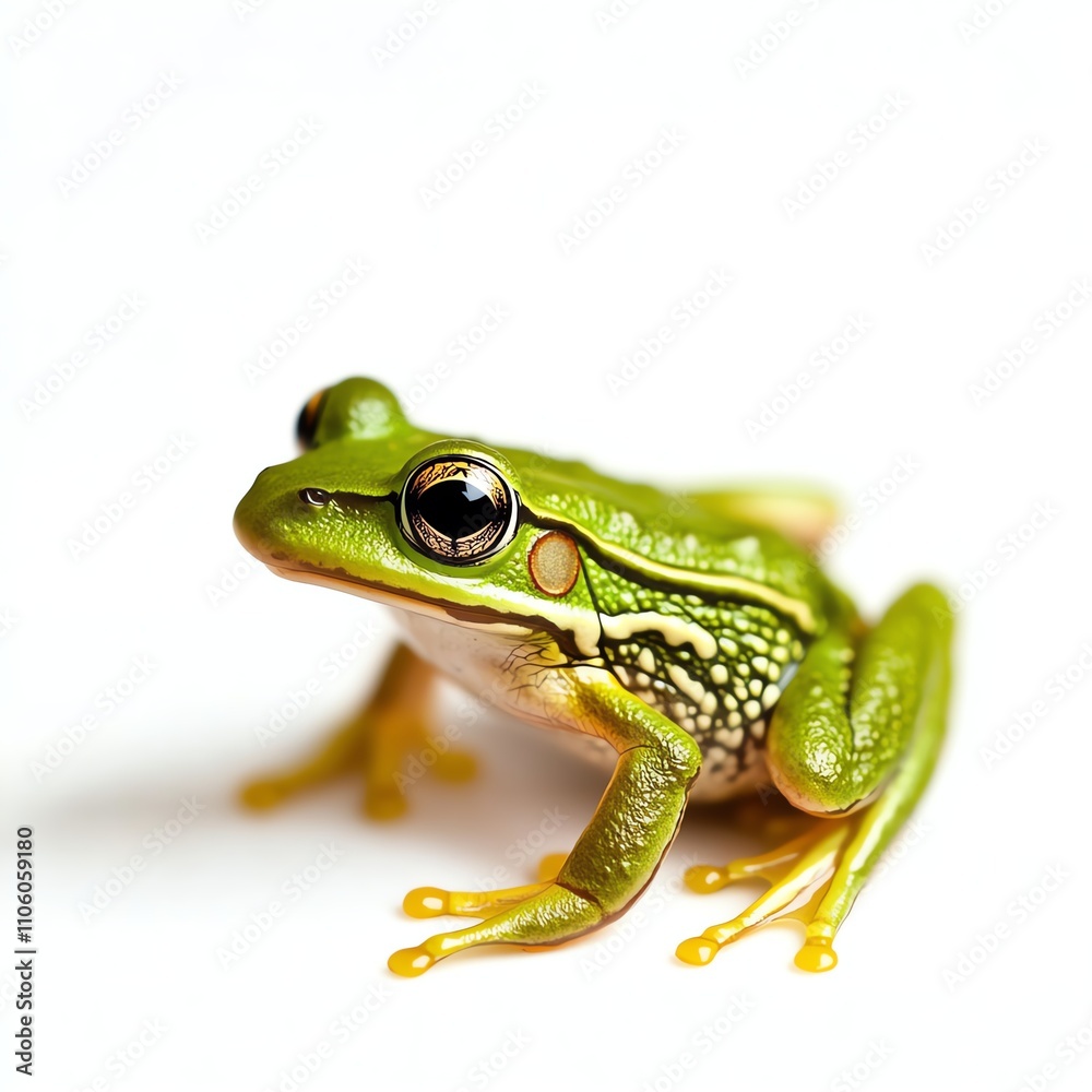 Green frog on a white isolate background. Green frog on a white isolate background.