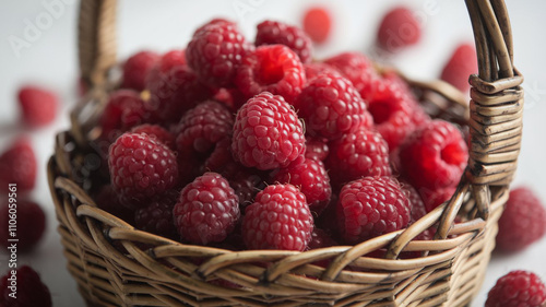 Raspberries in a basket