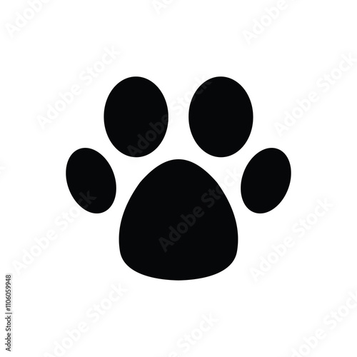 paw print icon, Dog or cat footprint isolated on transparent background, paw print PNG