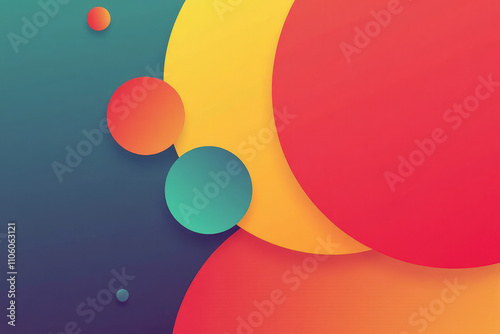 Colorful abstract illustration with a playful mood, depicting elements of nature against an orange background  