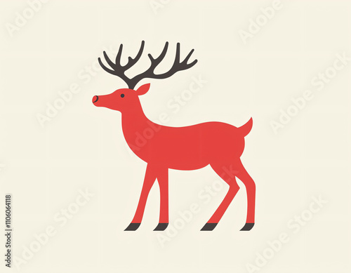 Red Reindeer Icon photo