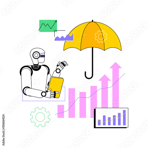 AI-Powered Risk Modeling abstract concept vector illustration.