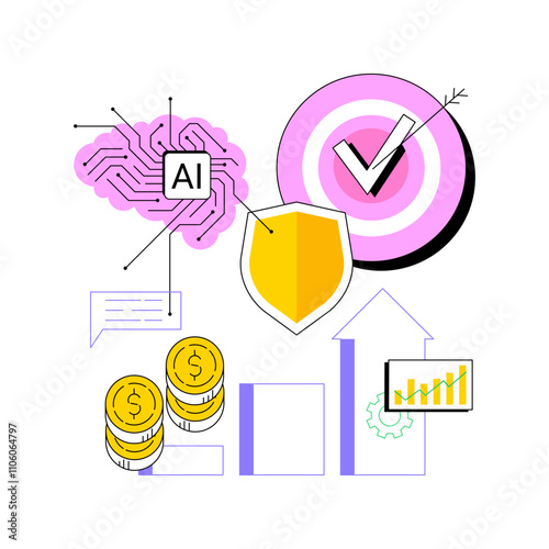 AI-Analyzed Market Trends abstract concept vector illustration.
