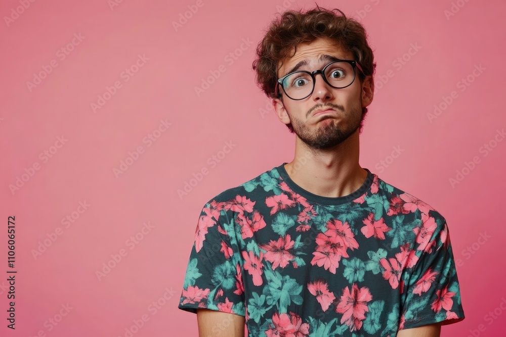 man in floral print t shirt man in floral print t shirt