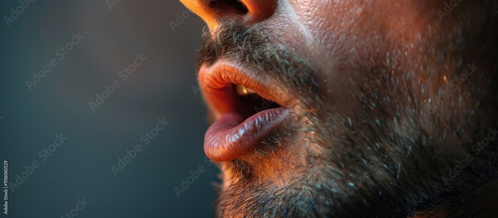 Intense Dramatic Close up of a Bearded Man s Face Showing Strong Masculine Features and a Pensive Thoughtful Expression Under Moody Lighting Intense Dramatic Close up of a Bearded Man s Face Showing Strong Masculine Features and a Pensive Thoughtful Expression Under Moody Lighting