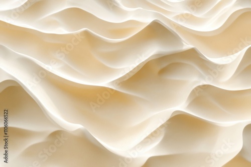 A white sandy beach with a wave pattern