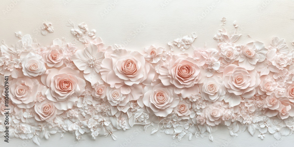 A beautiful arrangement of soft pink roses dominates a textured background, showcasing intricate details and a romantic vibe, perfect for weddings or special occasions. A beautiful arrangement of soft pink roses dominates a textured background, showcasing intricate details and a romantic vibe, perfect for weddings or special occasions.