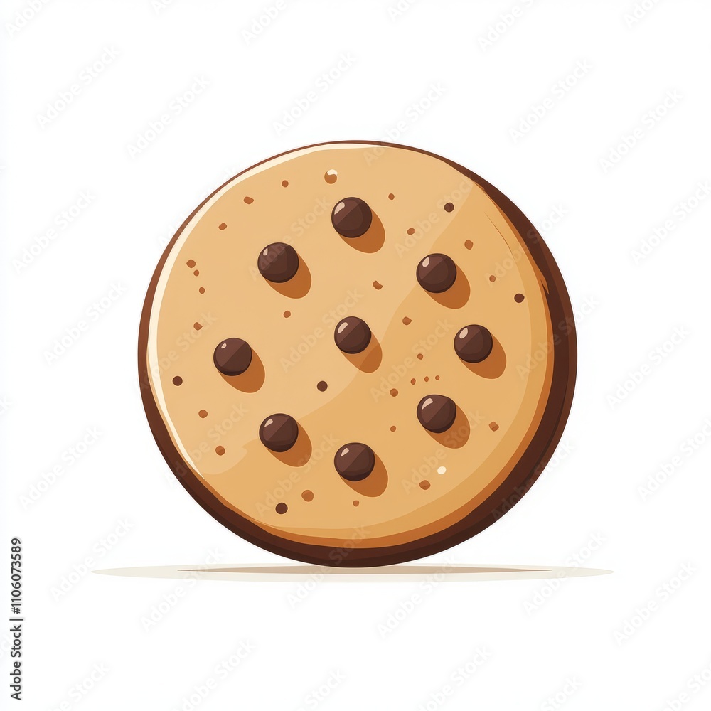 Yummy Chocolate Chip Cookie Illustration Yummy Chocolate Chip Cookie Illustration
