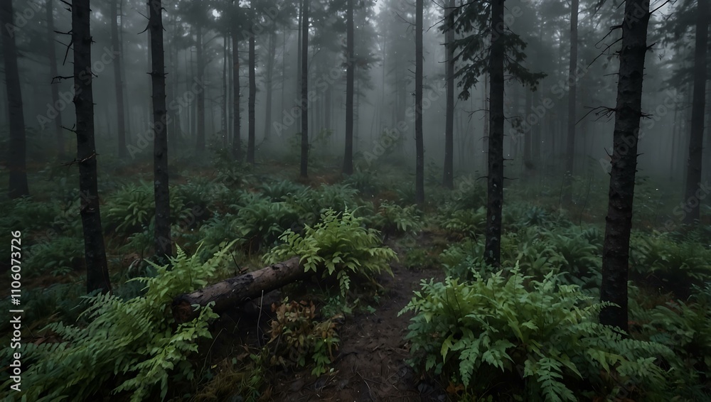 Obraz premium Foggy forest with material structure.