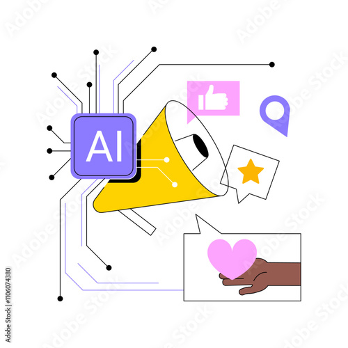 AI-Driven Nonprofit Marketing abstract concept vector illustration.