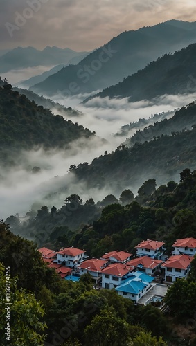 Foggy timelapse of Mussoorie valley in Uttarakhand.