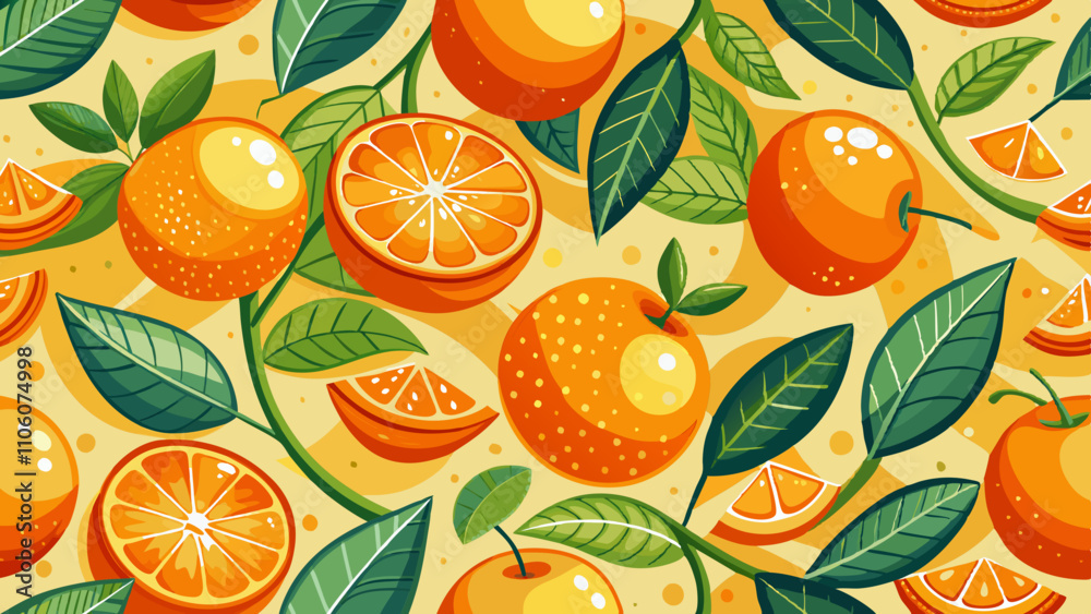 Bright oranges create a cheerful seamless pattern for a trendy summer background Bright oranges create a cheerful seamless pattern for a trendy summer background
