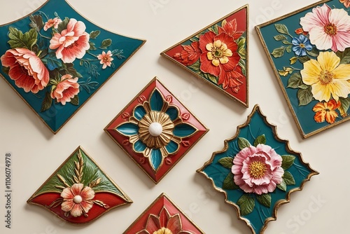 Beautiful Floral Decorative Corner Designs in Vintage Style