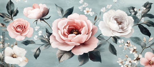 A beautiful arrangement of pastel flowers on a textured background.