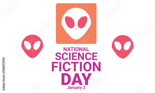 National science fiction day, science fiction day, January 02, Banner design template for National Science Fiction Day, vector illustration