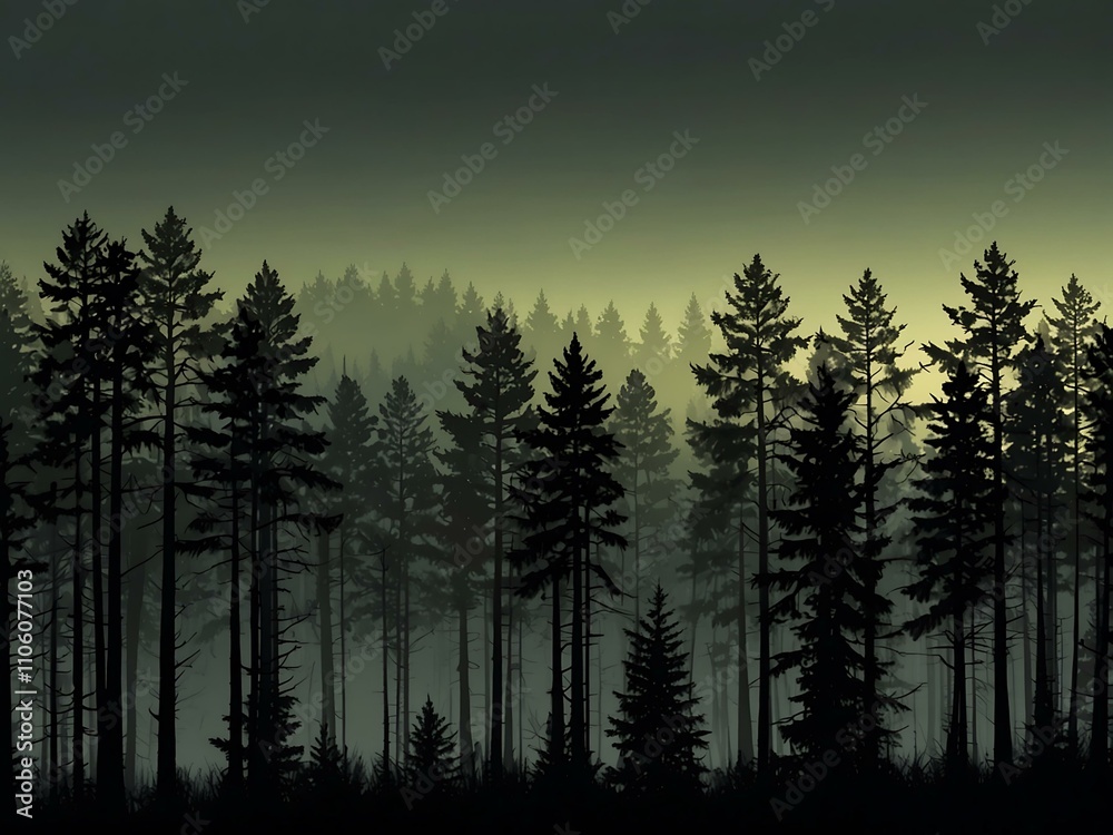 Obraz premium Forest silhouette as a background.