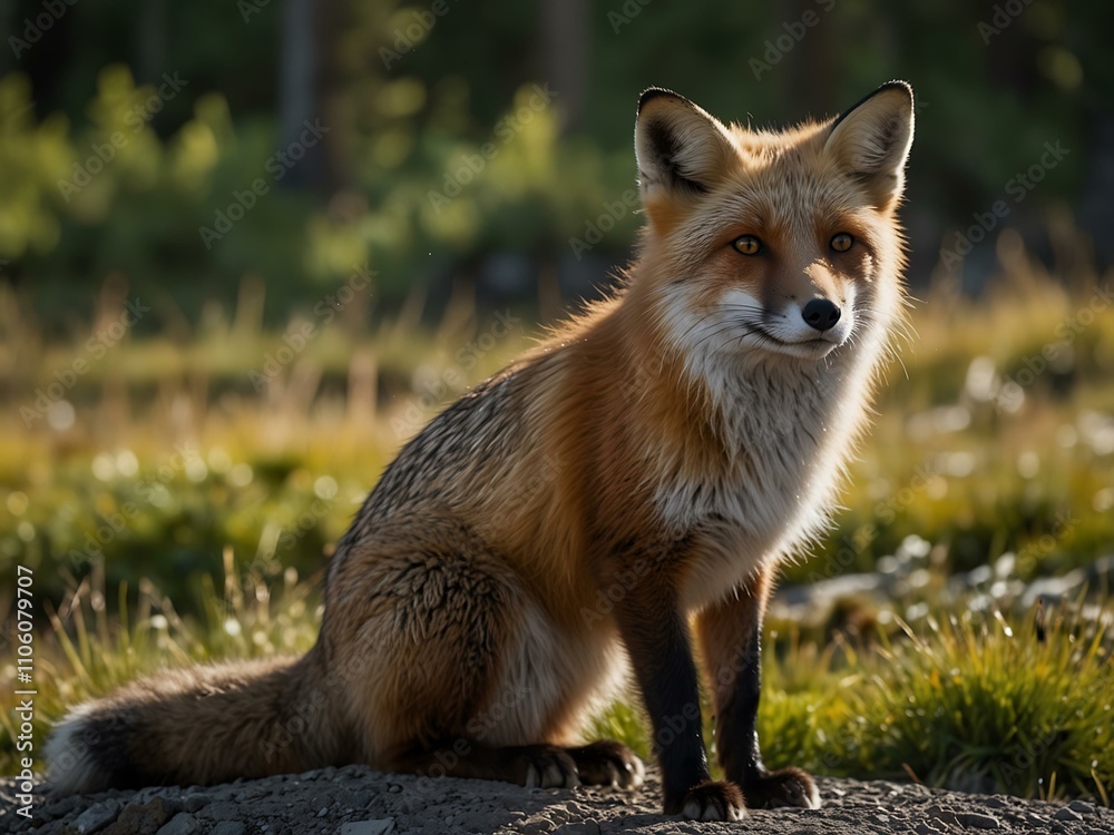 Fototapeta premium Fox in Banff National Park, Alberta, Canada.