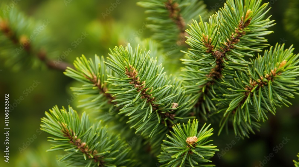 Scotch Pine Tree. Lush Green Conifer Forest with Needle-like Leaves Scotch Pine Tree. Lush Green Conifer Forest with Needle-like Leaves