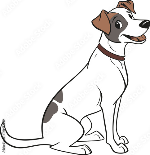 Happy Jack Russell Terrier Cartoon