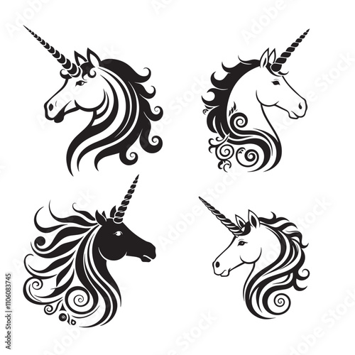 Pack of horse silhouettes