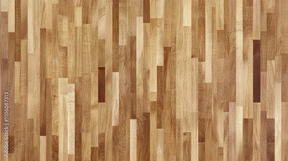 Fototapeta premium A close-up view of a wooden floor showcasing various shades and textures of wood.
