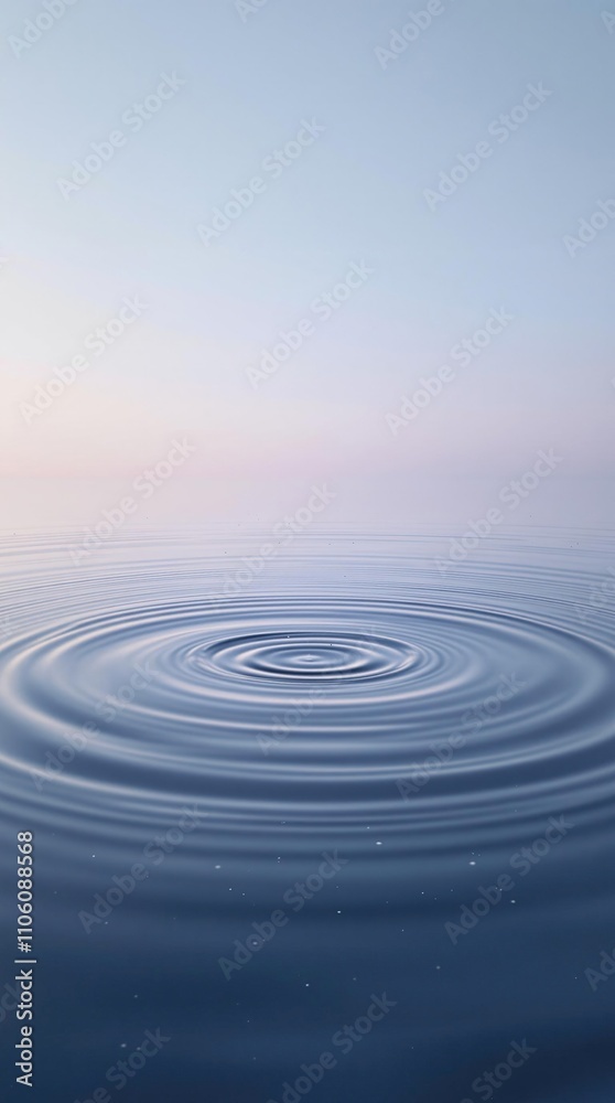Calm lake water with circular ripples in the center, clear lake water, natural scenery, calming atmosphere, quiet lake. Calm lake water with circular ripples in the center, clear lake water, natural scenery, calming atmosphere, quiet lake.