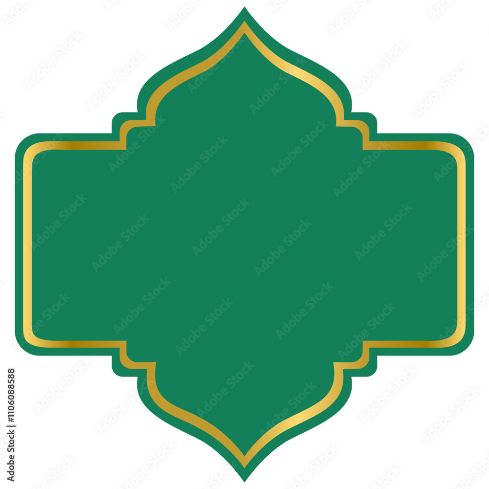 Abstract arabic door window vector template, good for islamic frame design template. Islamic Golden Banner.