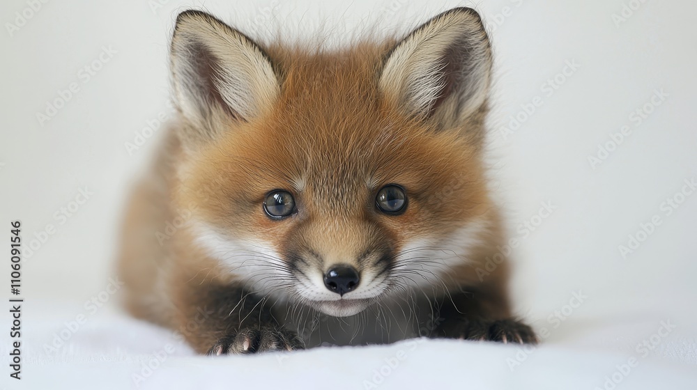Obraz premium Captivating Portrait of a Young Red Fox in Natural Habitat