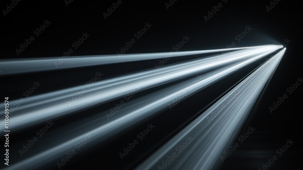 Abstract Light Rays Converging In Darkness Abstract Light Rays Converging In Darkness