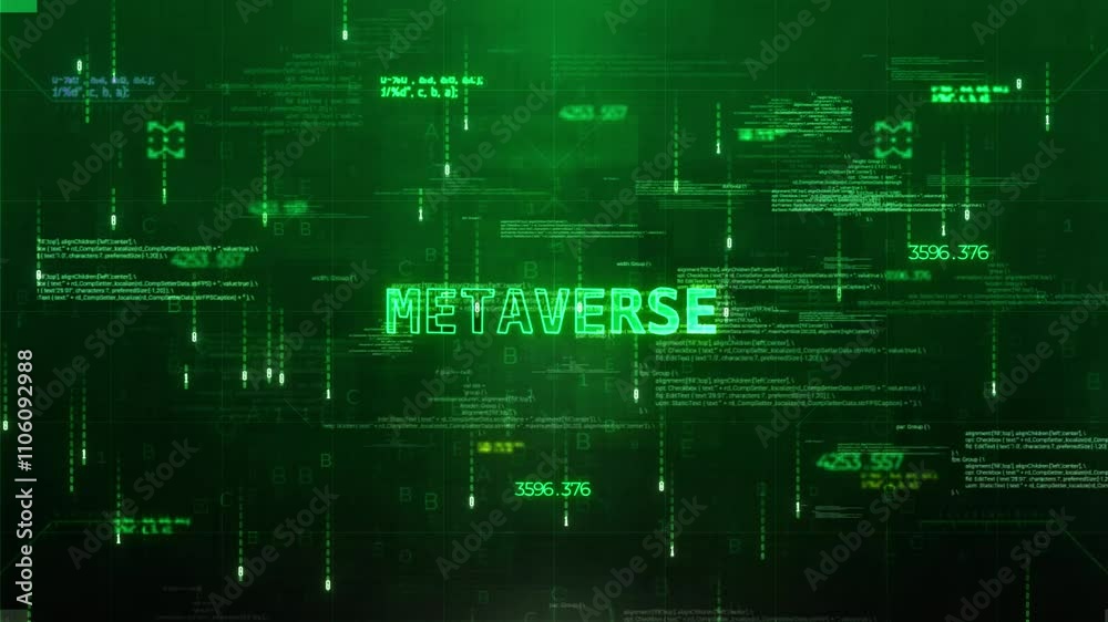 Metaverse Word on Style Hologram Video 02