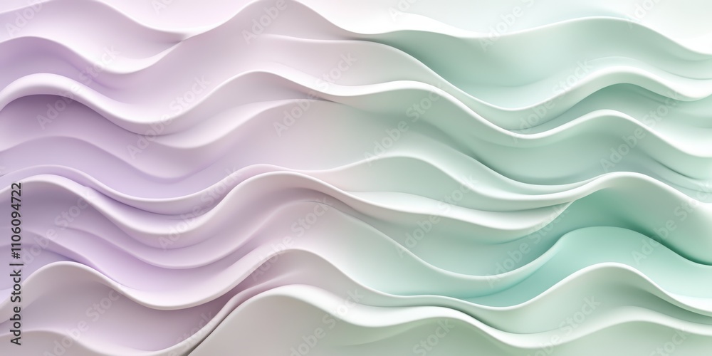 Soft pastel colors blend smoothly in a layered paper design resembling flowing waves. This artistic approach enhances any modern decor with texture and elegance.