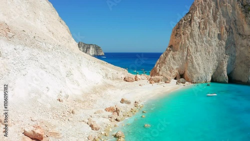 Summer time on a greek island. Sunny day on the beach in Greece