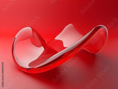 red minimalist background modern banner 3d glass fluid shape abstract red wallpaper