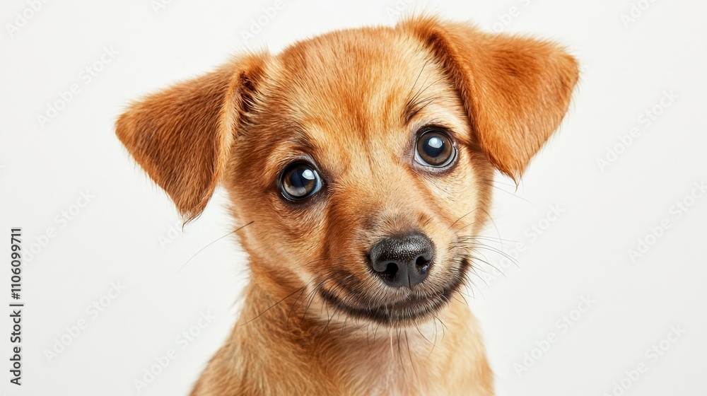 Playful Puppy with Bright Smile and Expressive Eyes Playful Puppy with Bright Smile and Expressive Eyes