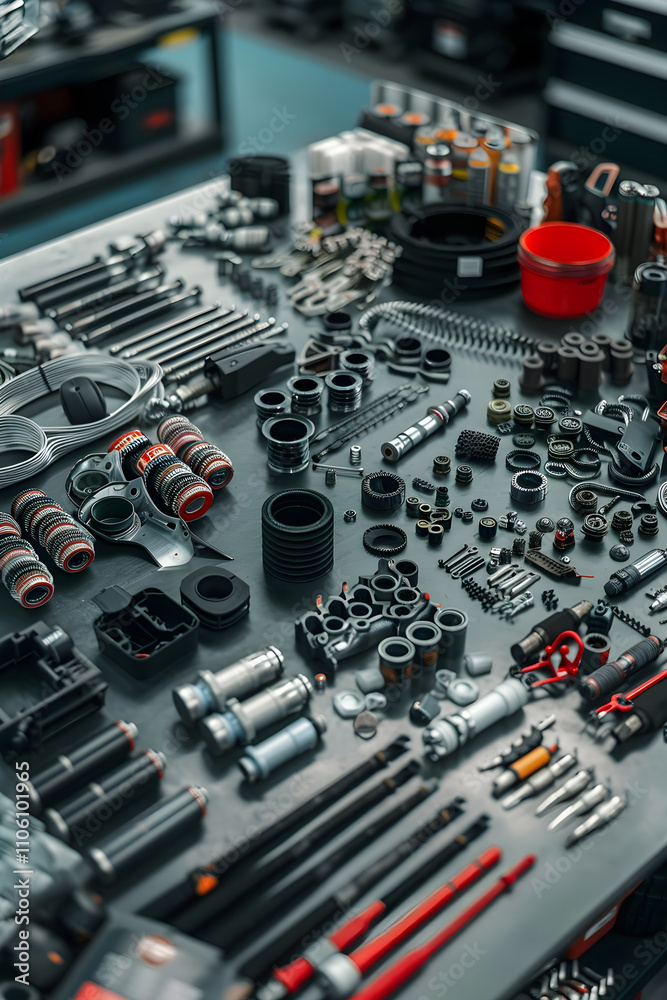 Quality & Innovation: An Extensive Collection of Premium Auto Parts Displayed Neatly Quality & Innovation: An Extensive Collection of Premium Auto Parts Displayed Neatly