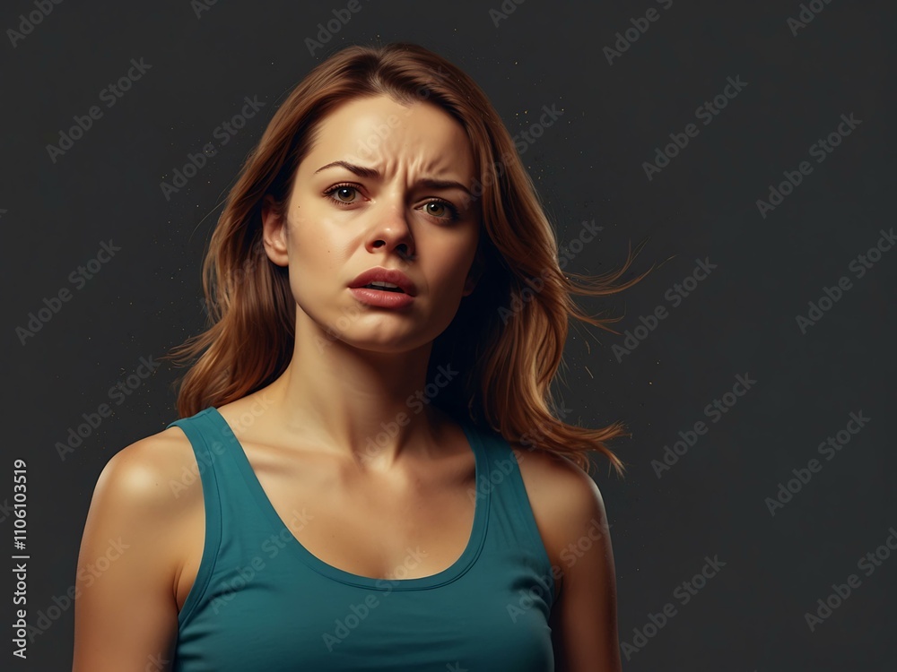 Frustrated adult woman illustration. Frustrated adult woman illustration.