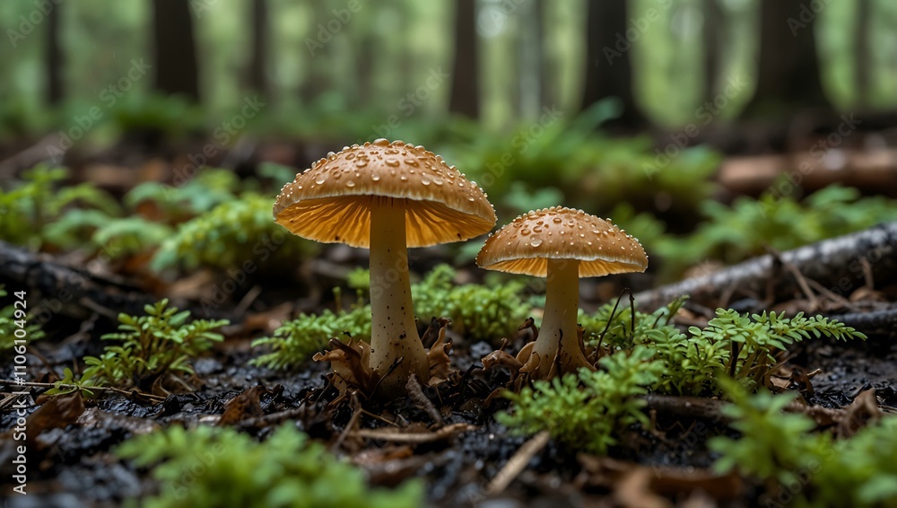 Fungi sprouting on forest floors after rain. Fungi sprouting on forest floors after rain.