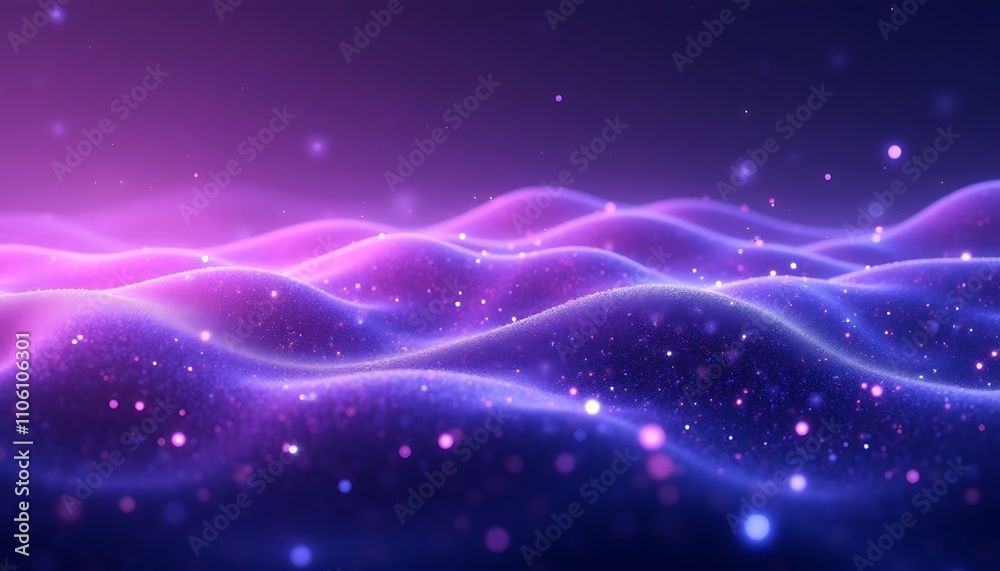 Fototapeta premium Futuristic purple wave background with glowing lights