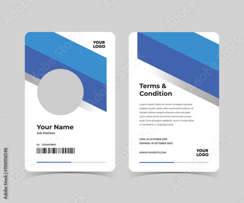 Modern Clean ID Card Template Employee ID card Identity Card Template Vector for your company