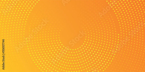 Yellow abstract background with glowing circles. Circular swirling line pattern. Geometric spiral. Rotating elements. Modern graphic design