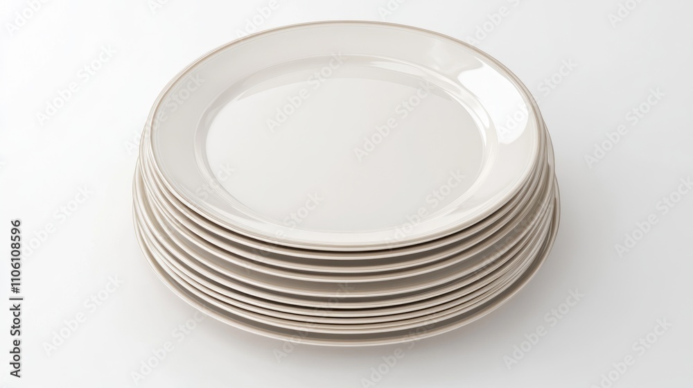 A Stack of Clean White Dinner Plates A Stack of Clean White Dinner Plates