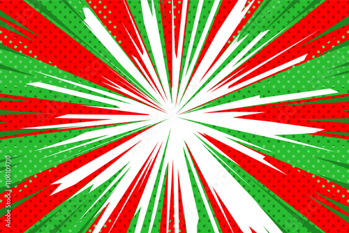 クリスマス用アメコミ風背景(横長)