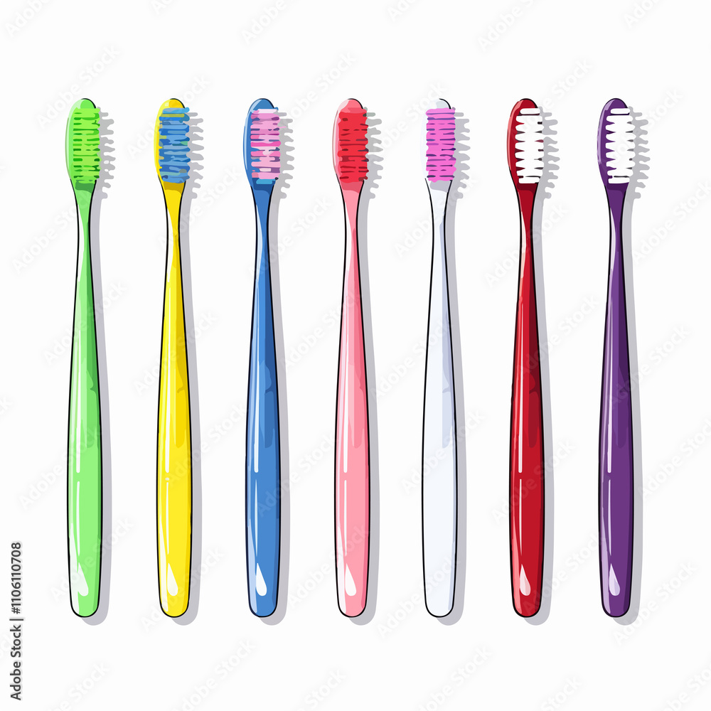 Modern Toothbrush Line Vector Illustration Modern Toothbrush Line Vector Illustration
